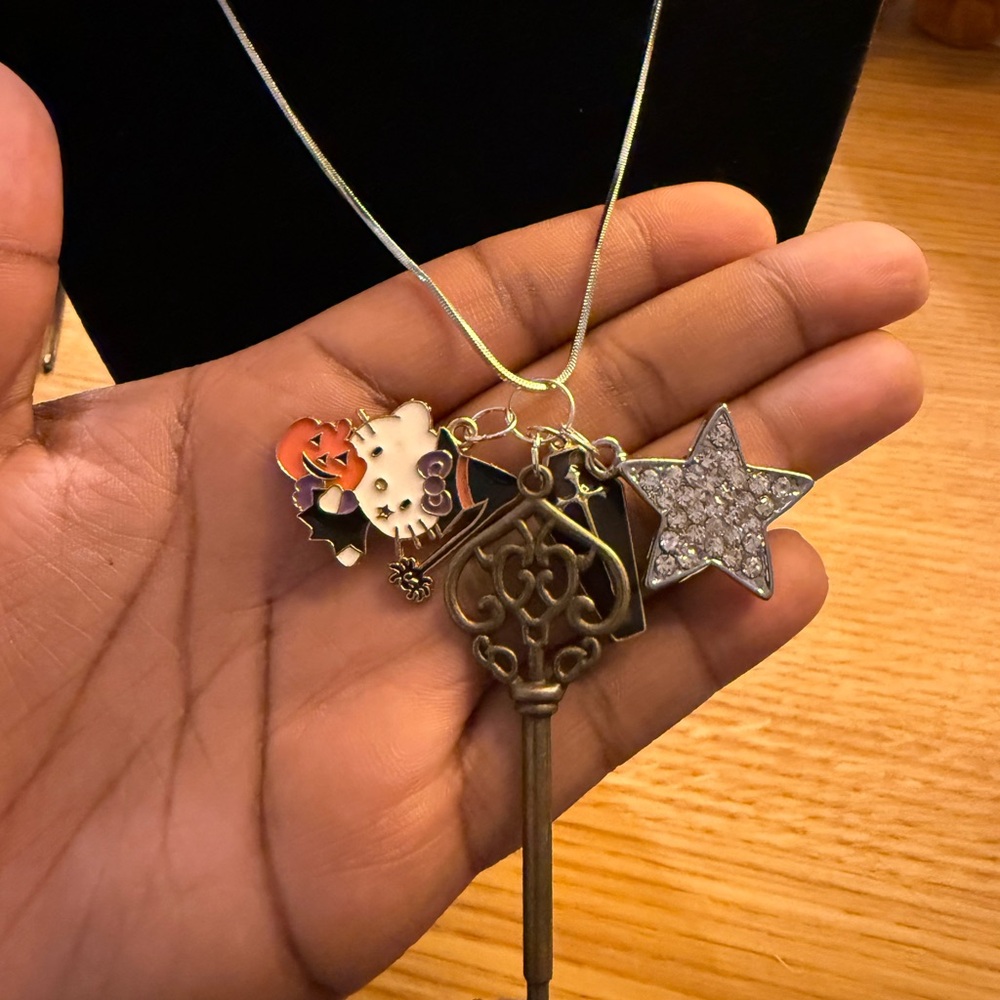 Hello kitty Halloween silver necklace #6 - Picture 2 of 2
